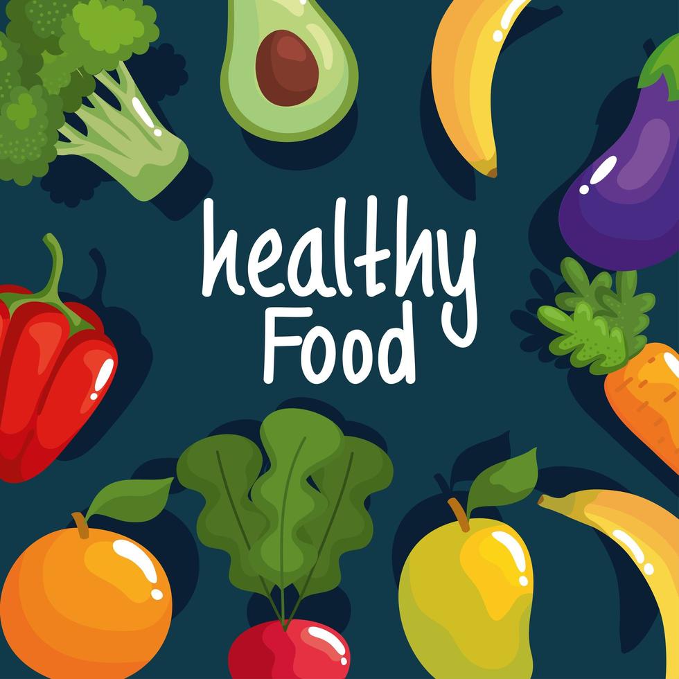 healthy food frame border vector