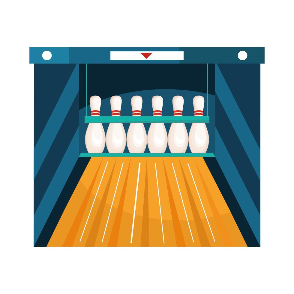 bowling pins in lane vector