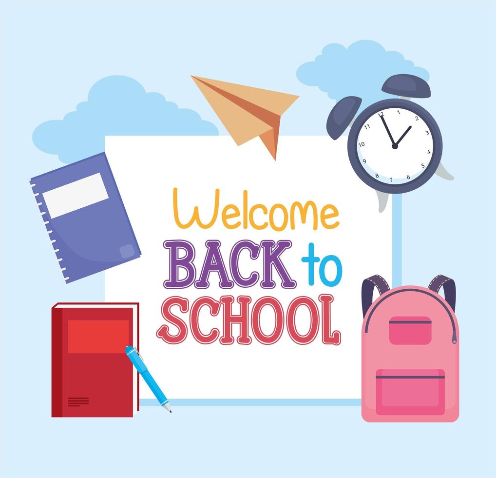 welcome back school poster vector