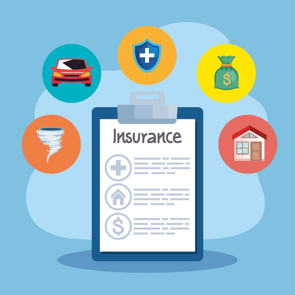 policy and insurance icons vector