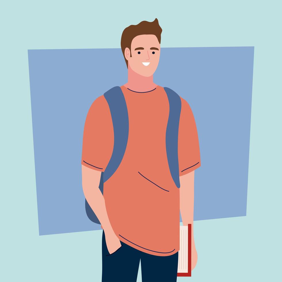 student boy with book vector
