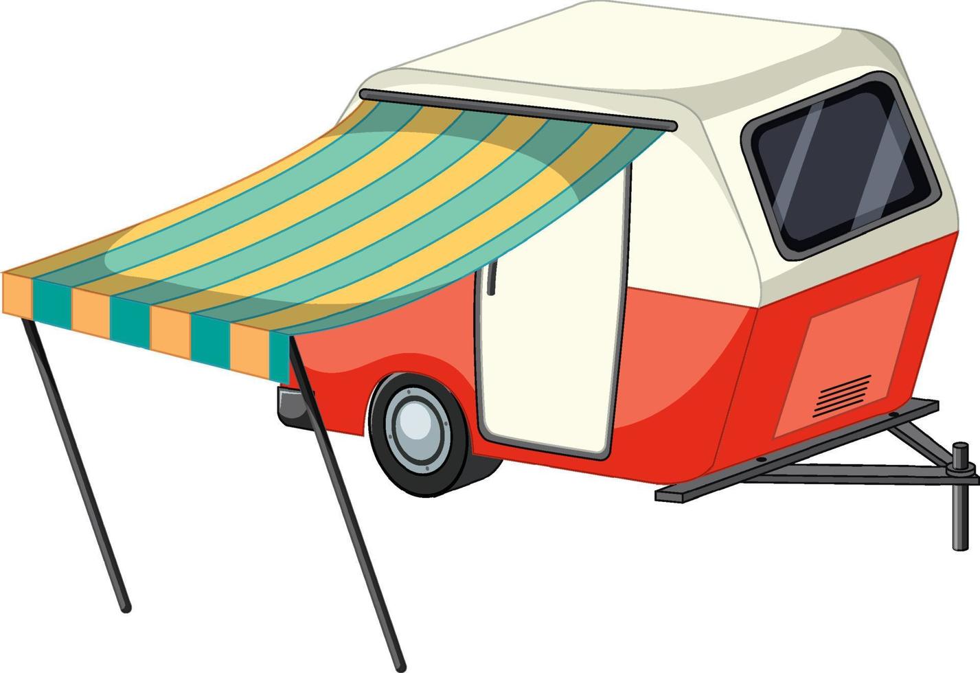 caravana para acampar sobre fondo blanco vector