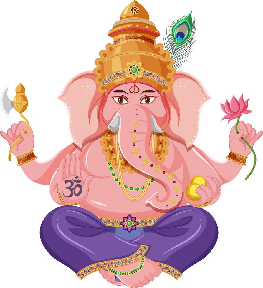 Indian god on white background vector