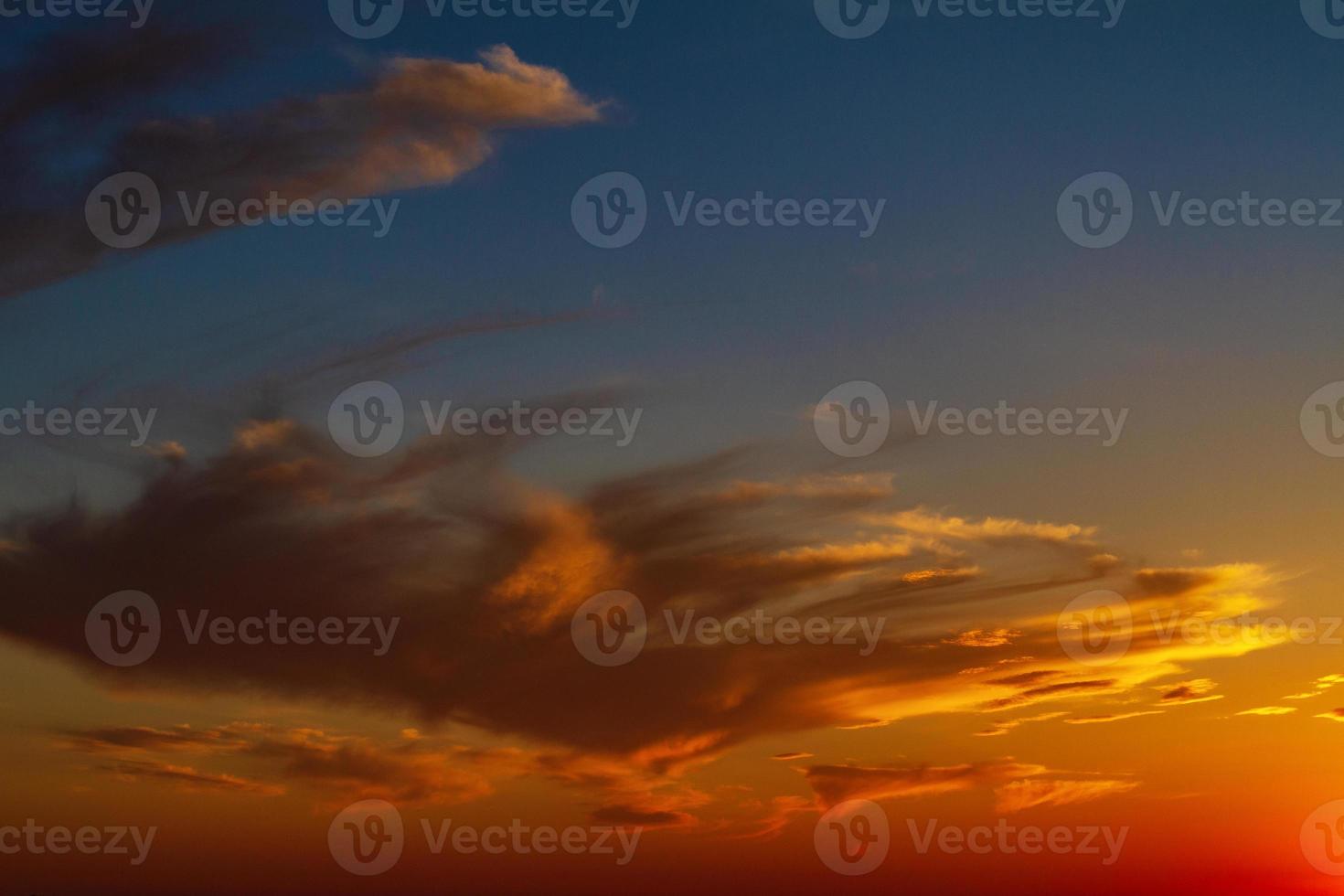 beautiful bright sky with clouds at sunset photo