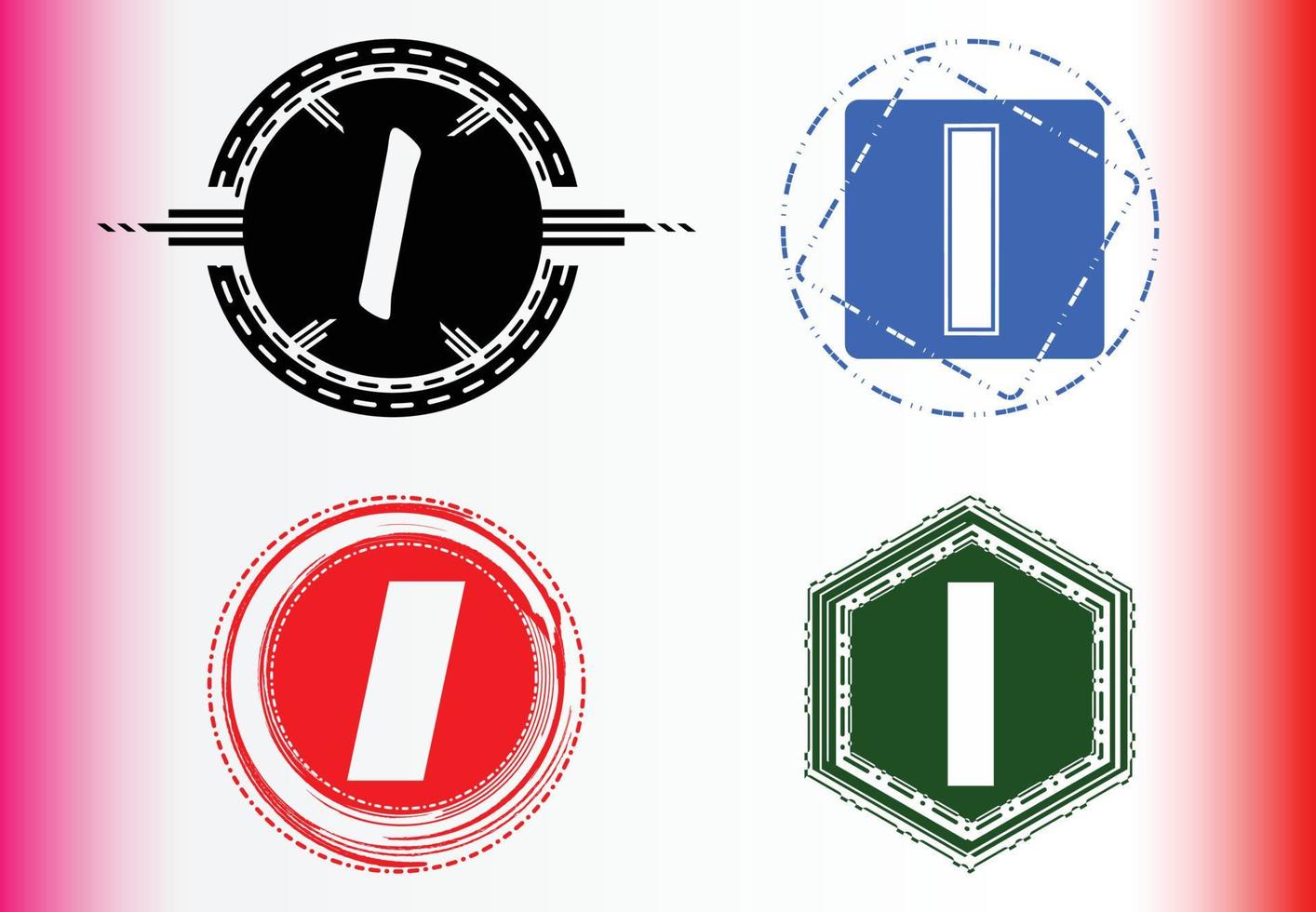 letterI logo and icon design template bundle vector