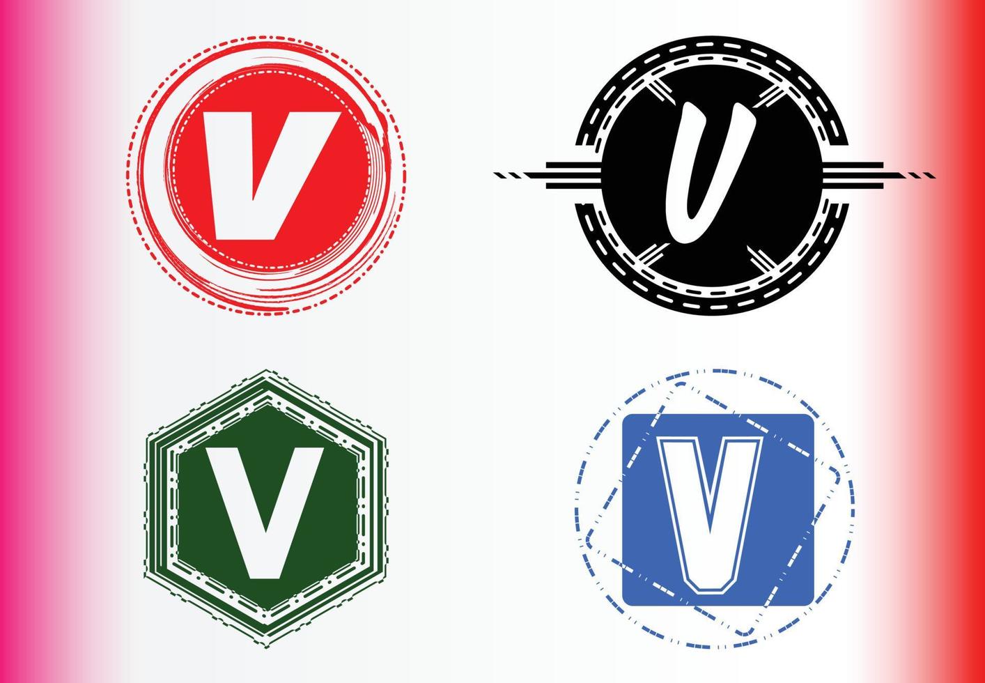 paquete de plantillas de diseño de iconos y logotipos de letterv vector