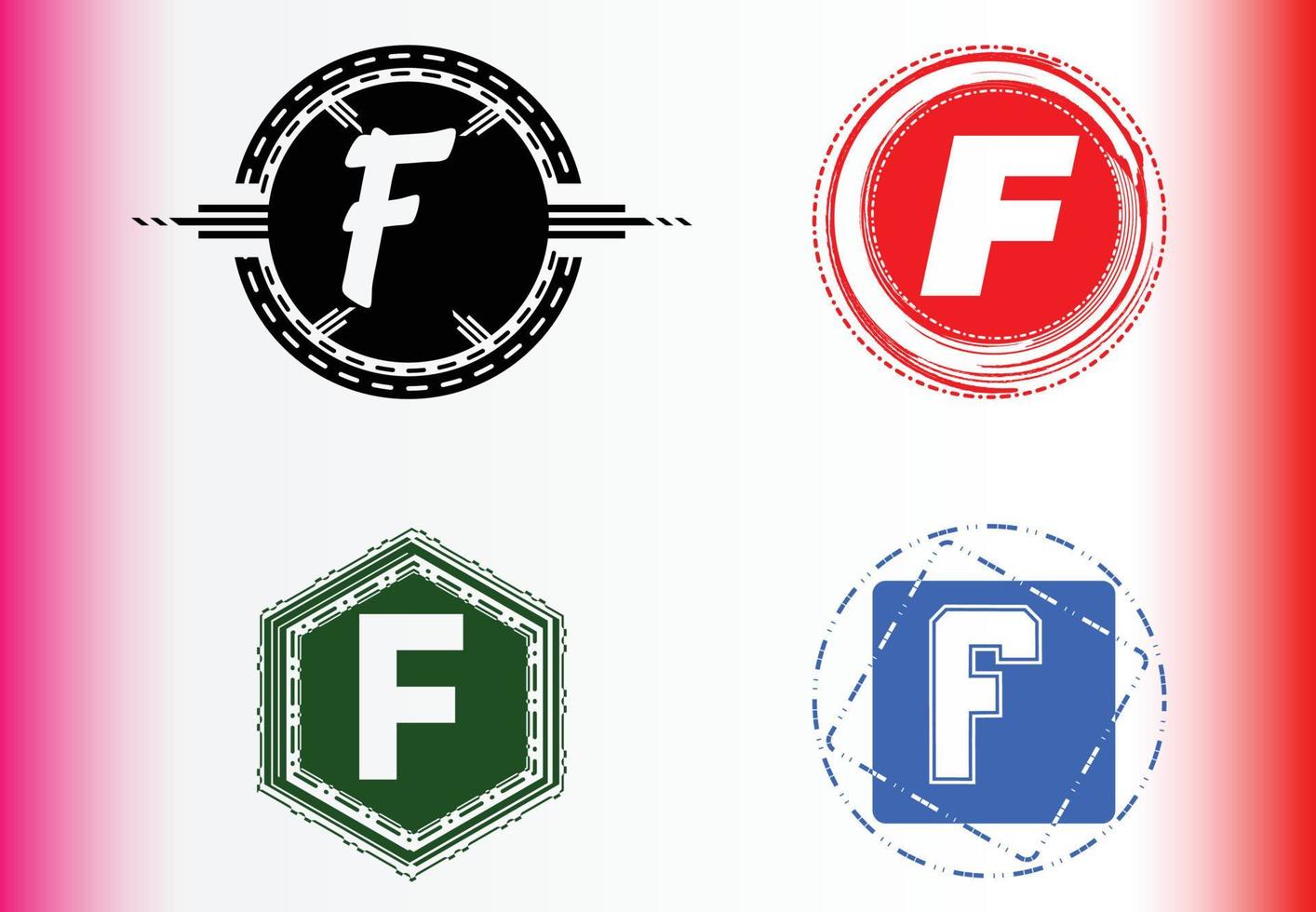 letterF logo and icon design template bundle vector