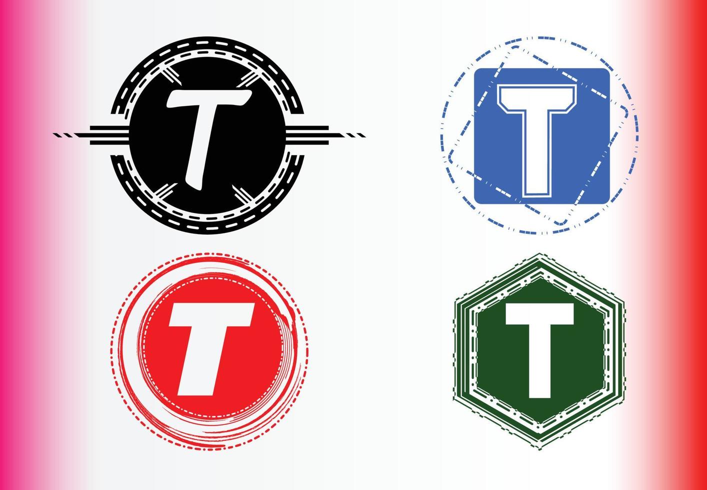 letterT logo and icon design template bundle vector