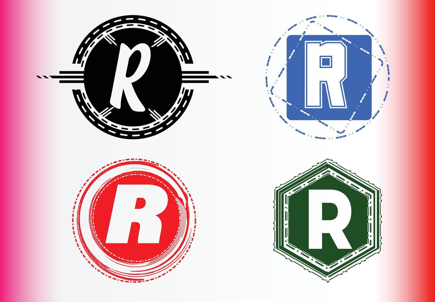 letterR logo and icon design template bundle vector