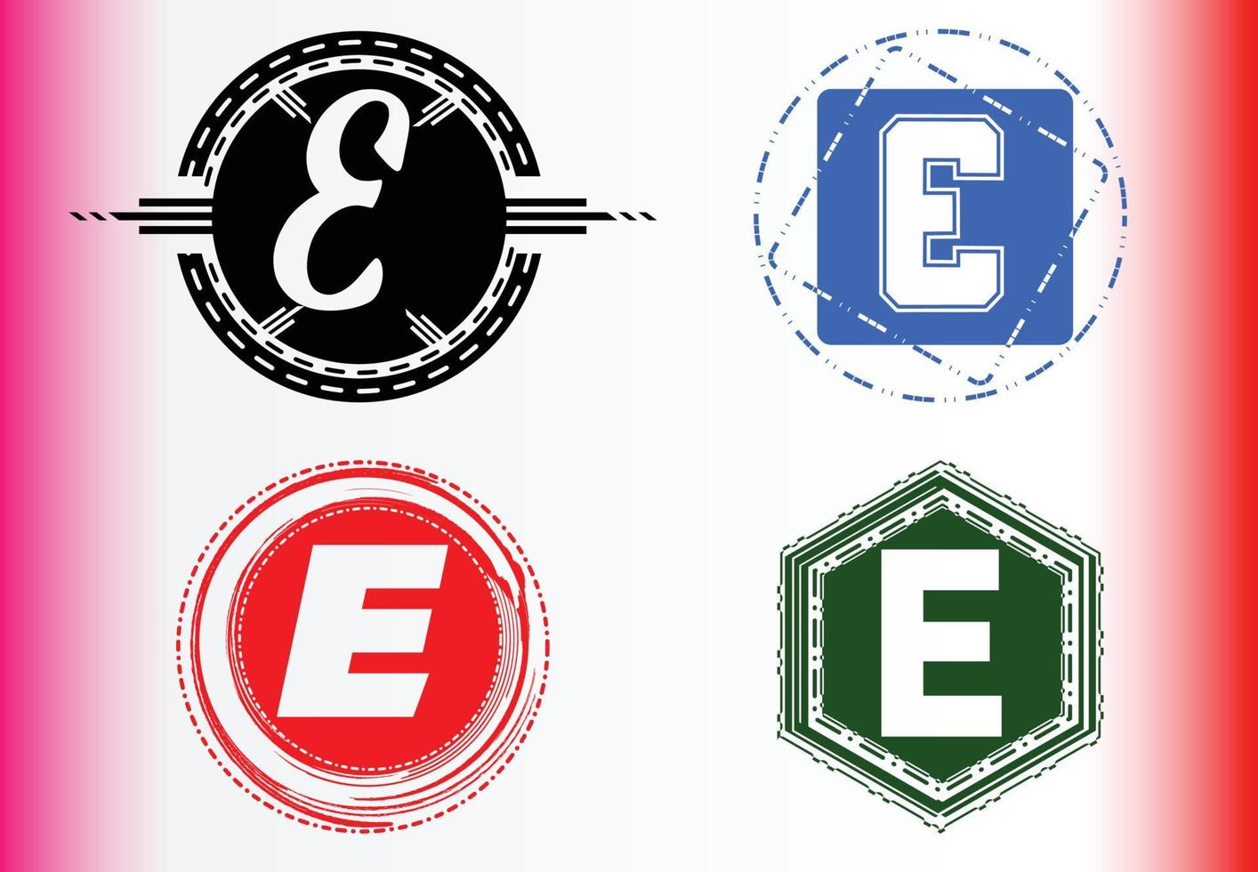 letterE logo and icon design template bundle vector