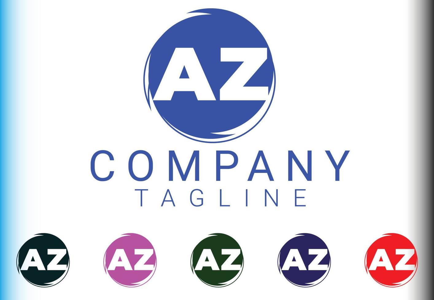 az carta nuevo logotipo y diseño de iconos vector