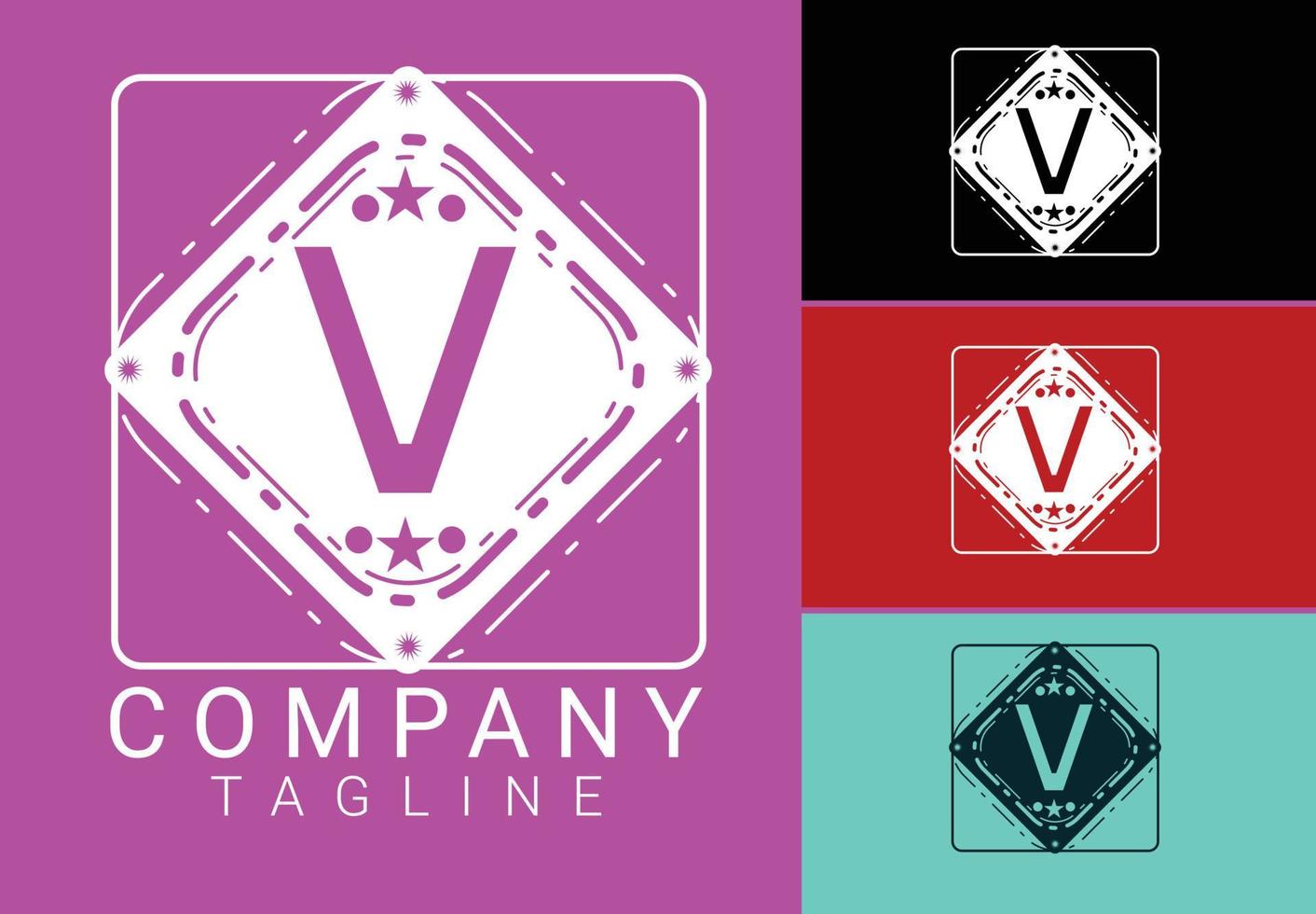 v letra nuevo logotipo y diseño de iconos vector