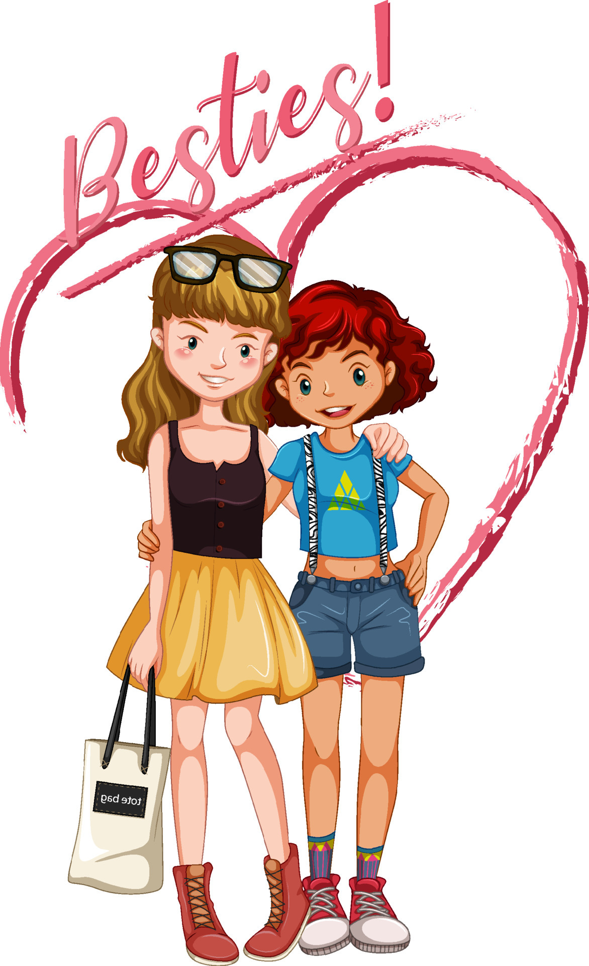 Two best friend girls with besties lettering 6062855 Vector Art at Vecteezy Two best friend girls with besties lettering 6062855 Vector Art at Vecteezy