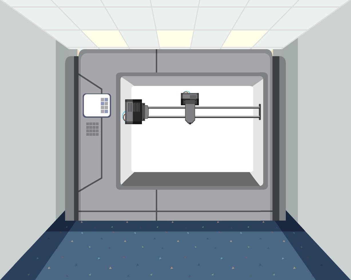 una máquina modelo de impresora 3d vector