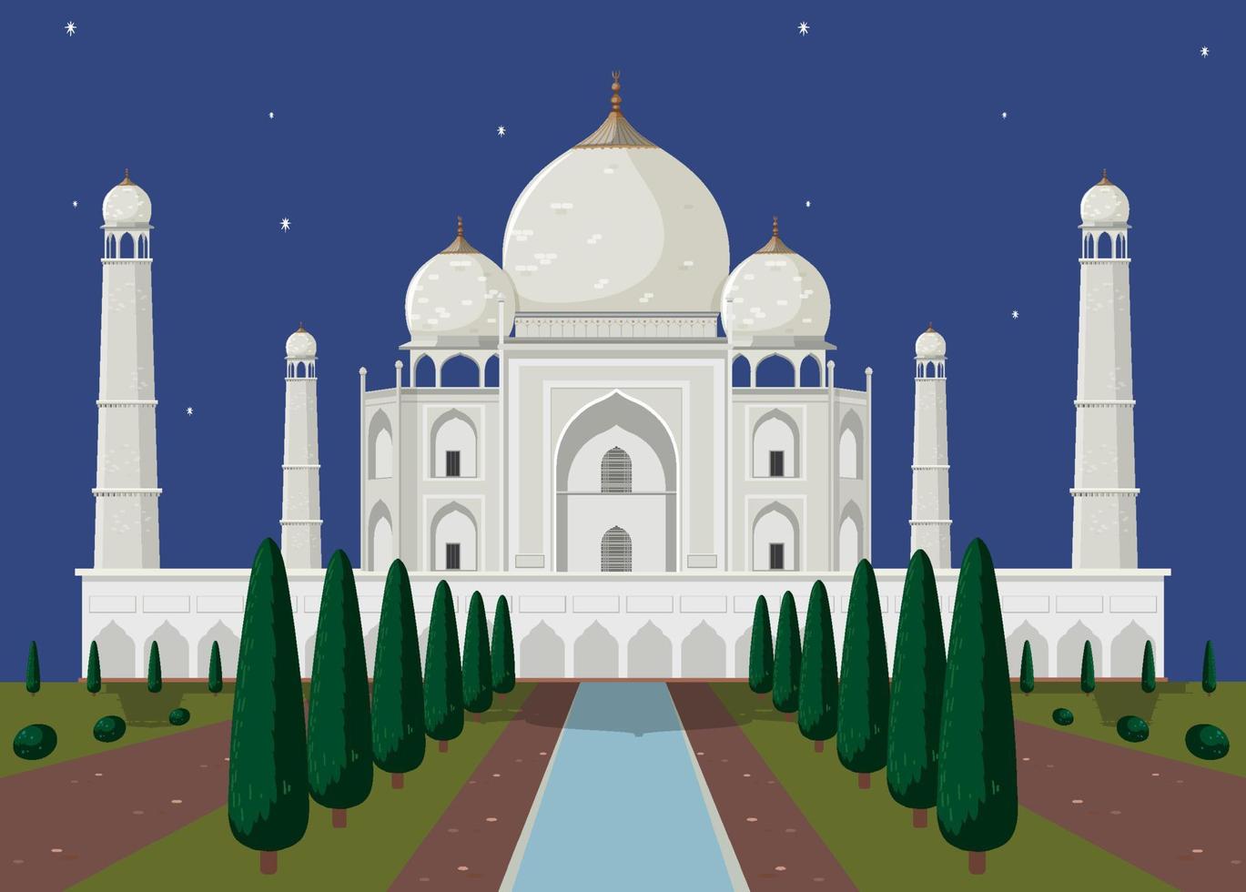 Scene of Indian temple at night vector