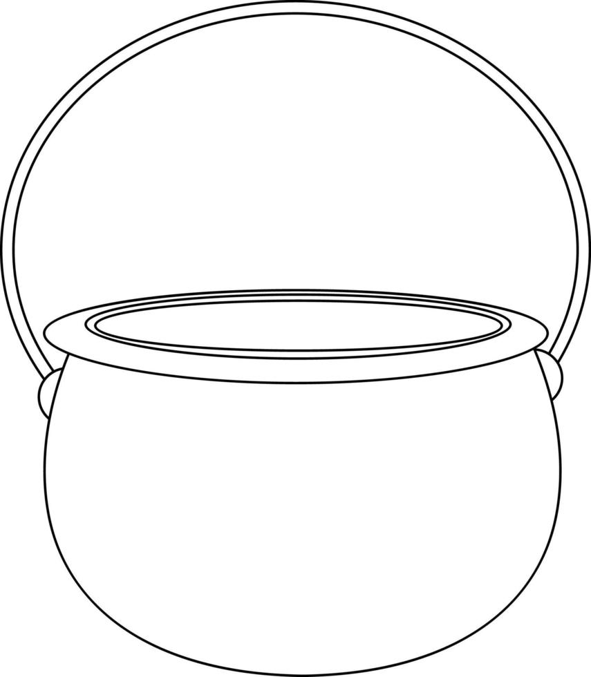 Magic potion bowl doodle outline for colouring vector