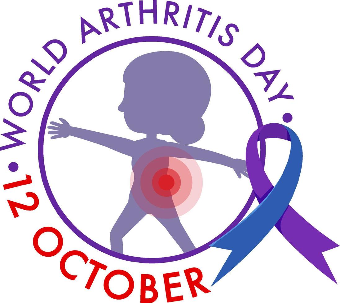 World Arthritis Day banner with woman silhouette vector