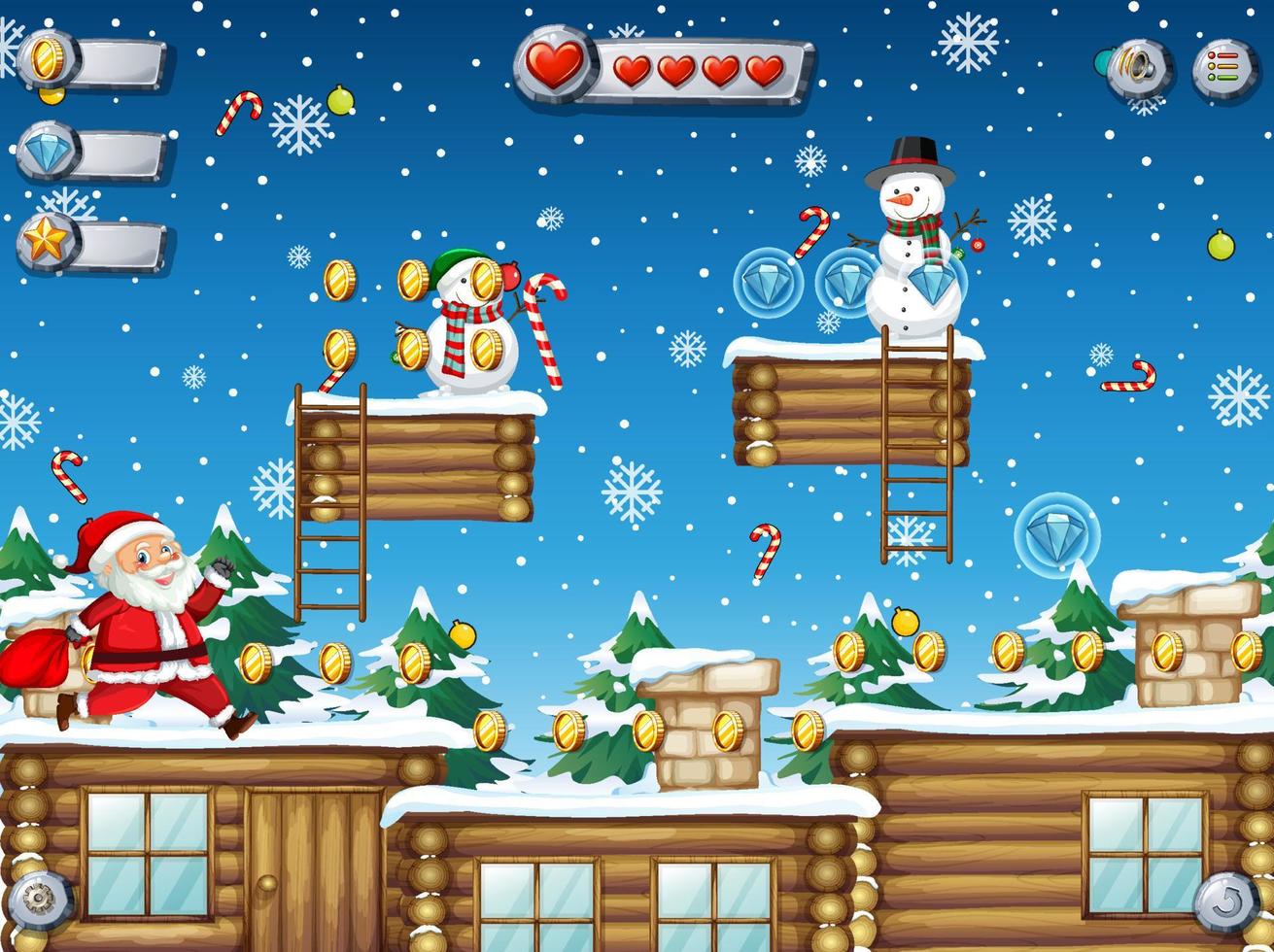 A game template snowing background vector