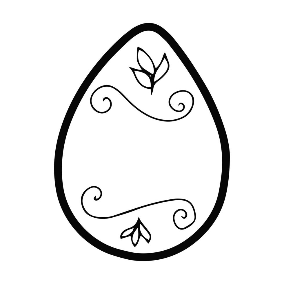 ilustración aislada de huevo de línea de Pascua vectorial. vector