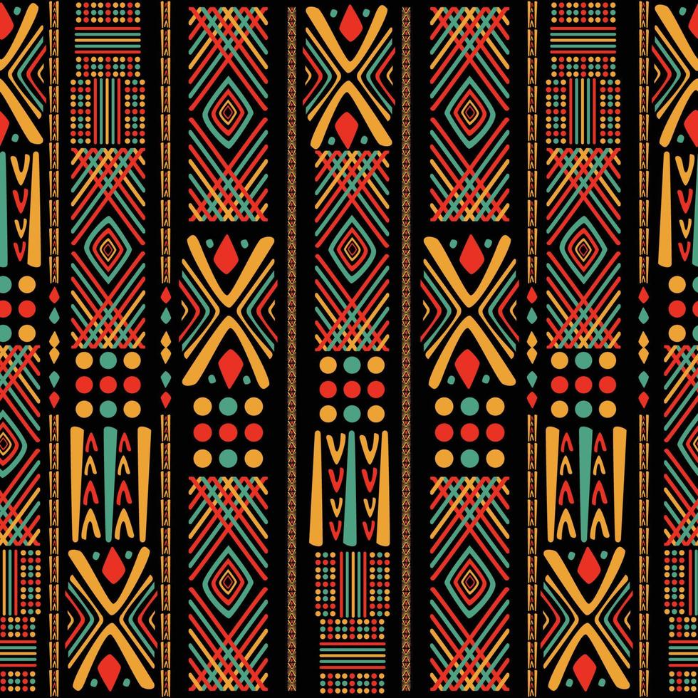 Pan Africa Color Seamless Pattern Concept vector