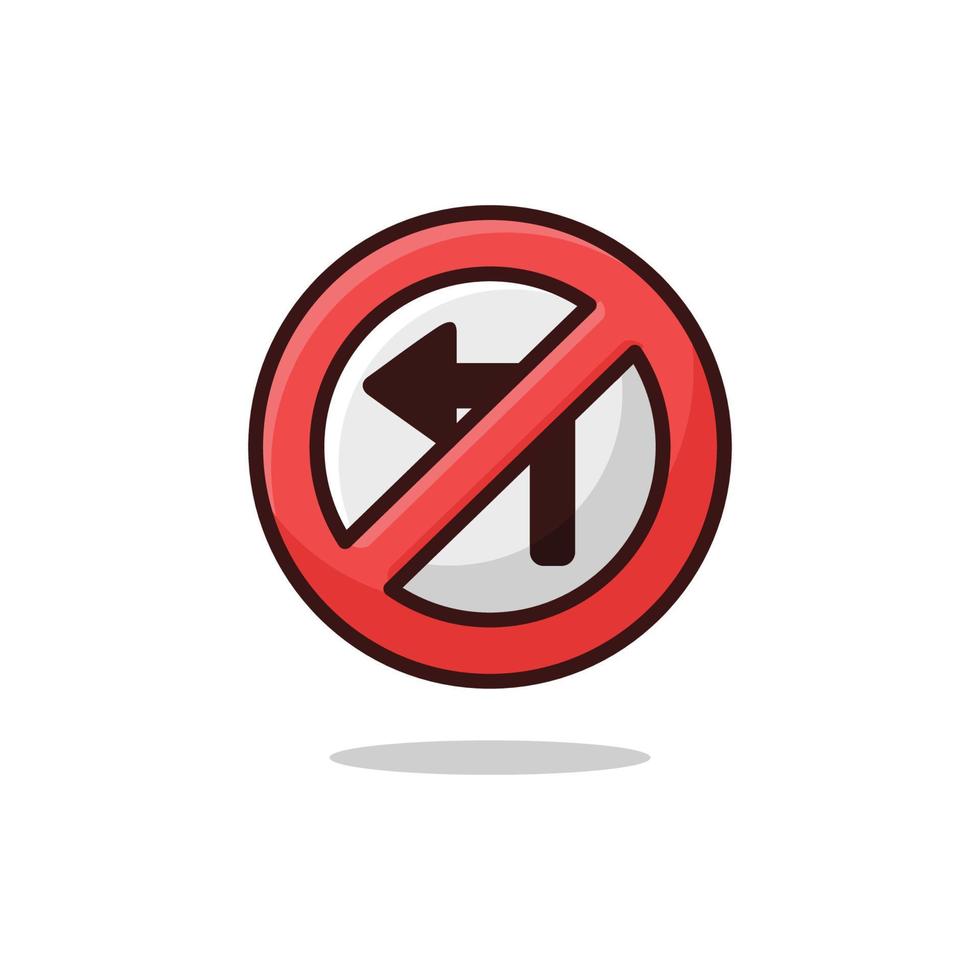 No turn left icon vector
