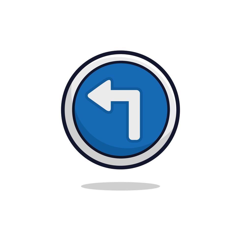 Turn left sign icon vector