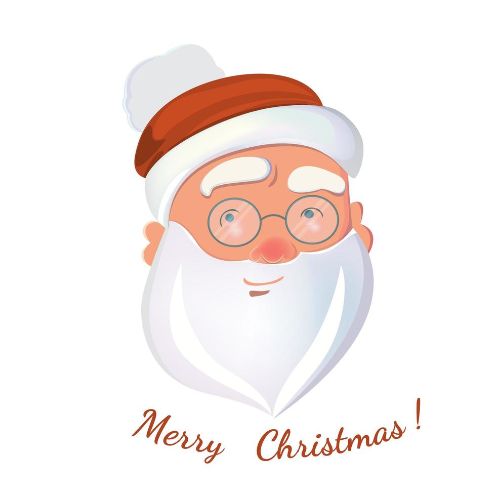 cara de santa claus aislado sobre fondo blanco. vector