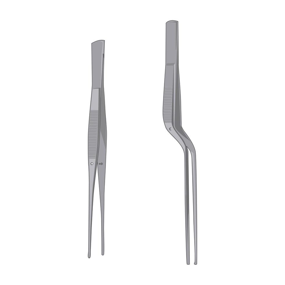 Surgical forceps isolated on white background. vector