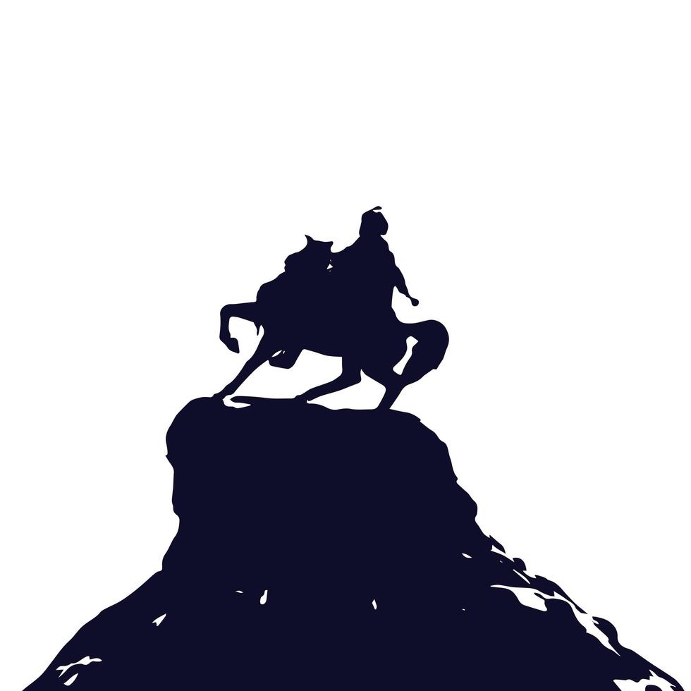 Silhouette of monument in Kiev. vector