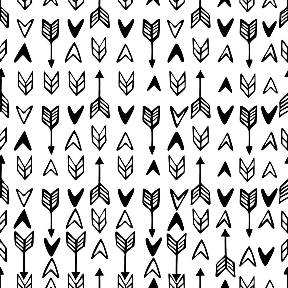 Monochrome arrow signs seamless pattern. vector