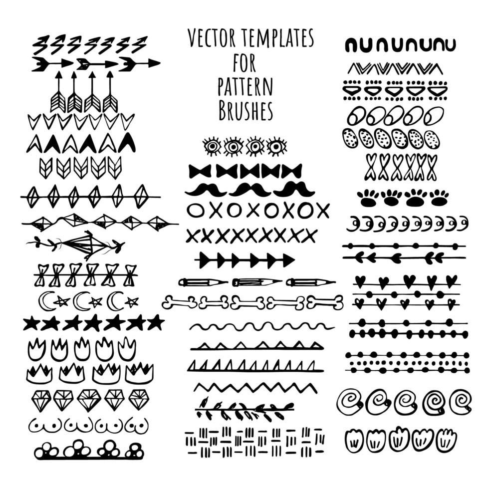 Vector brushes templates set. Make a brush with this template.