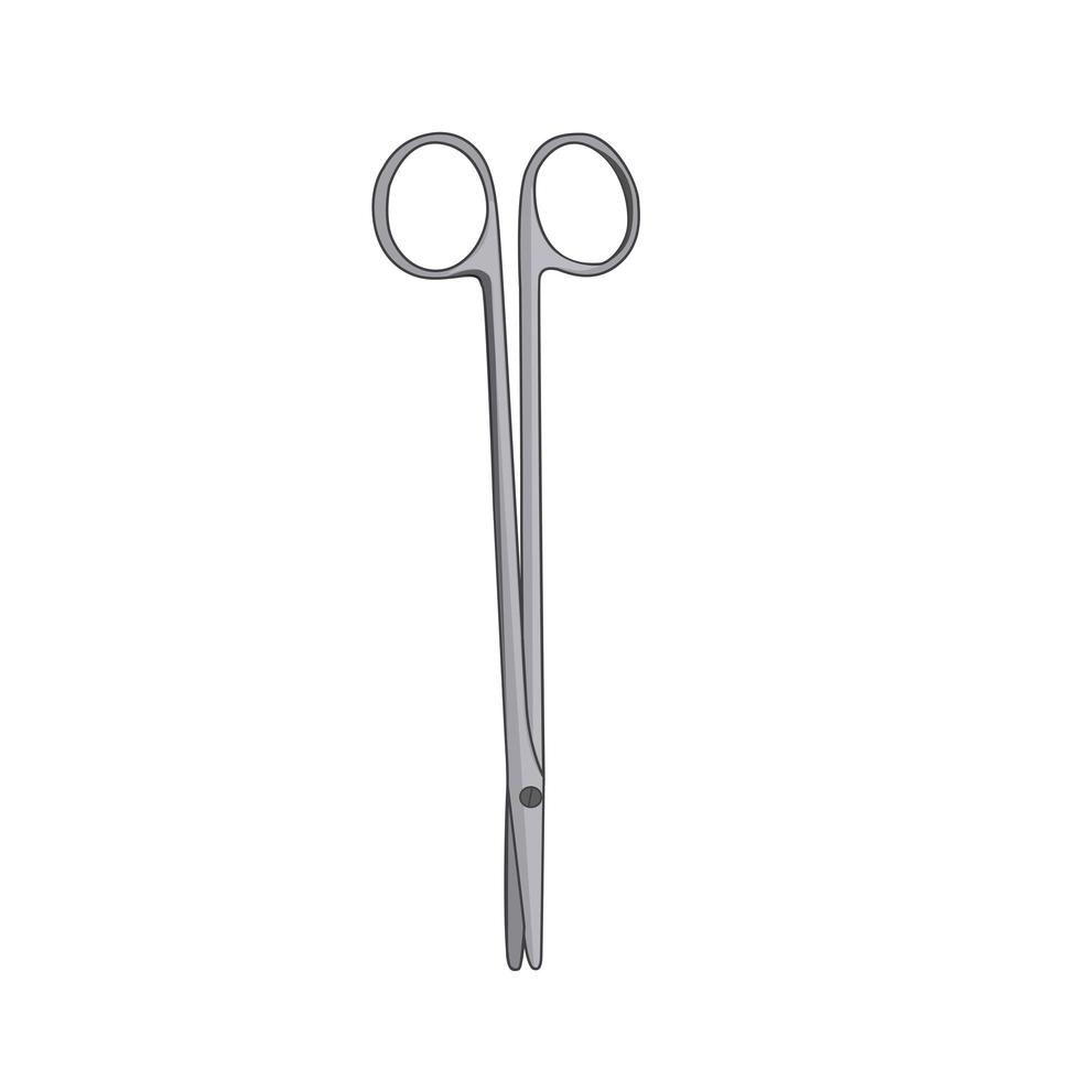 Surgical scissors isolated on white background. vector