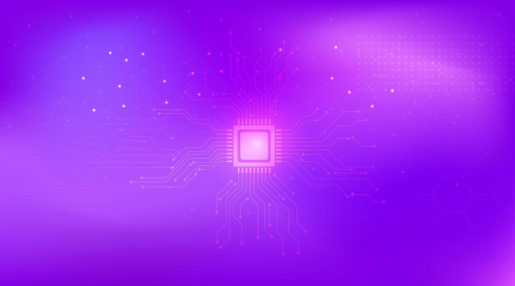 Fondo abstracto de tecnología de circuito púrpura. vector