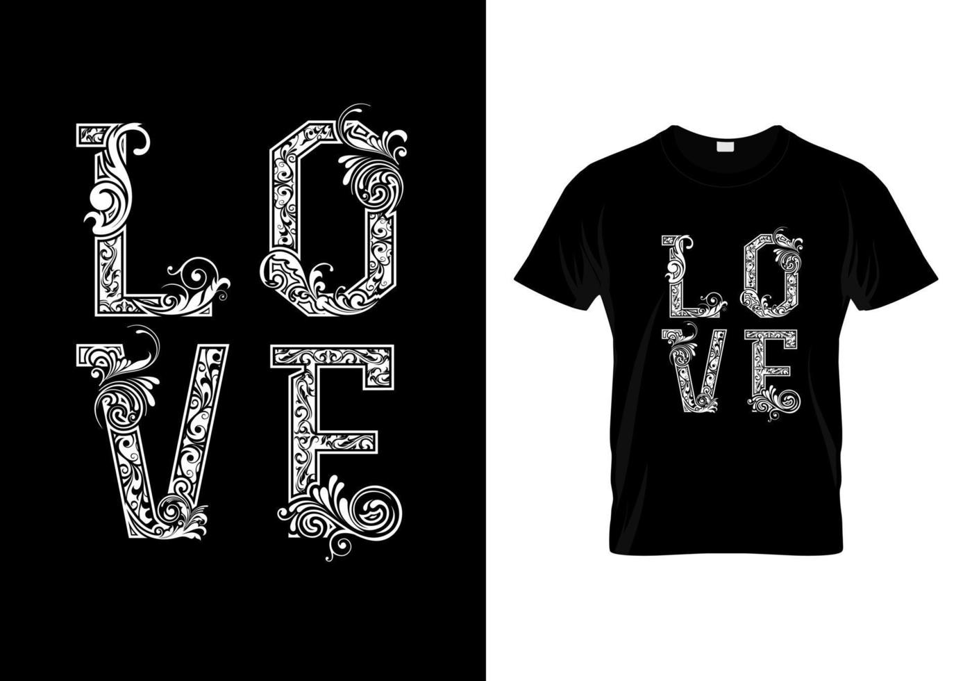 diseño de camiseta de tipografía de amor vector