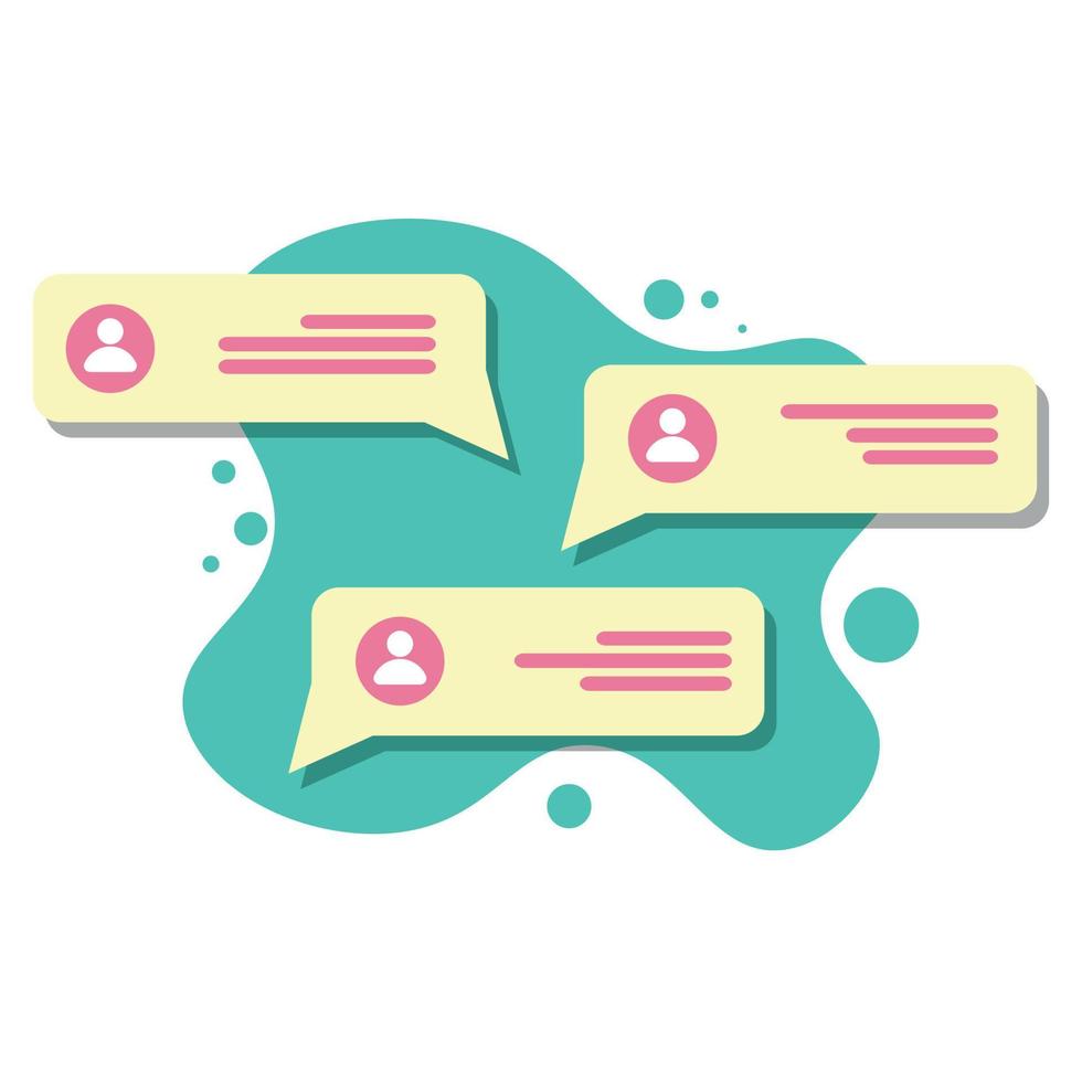 Online communication. Web chat conversation isolated on white. Application speech balloon, message, sms, email. Online chat, text notifications. flat style vector