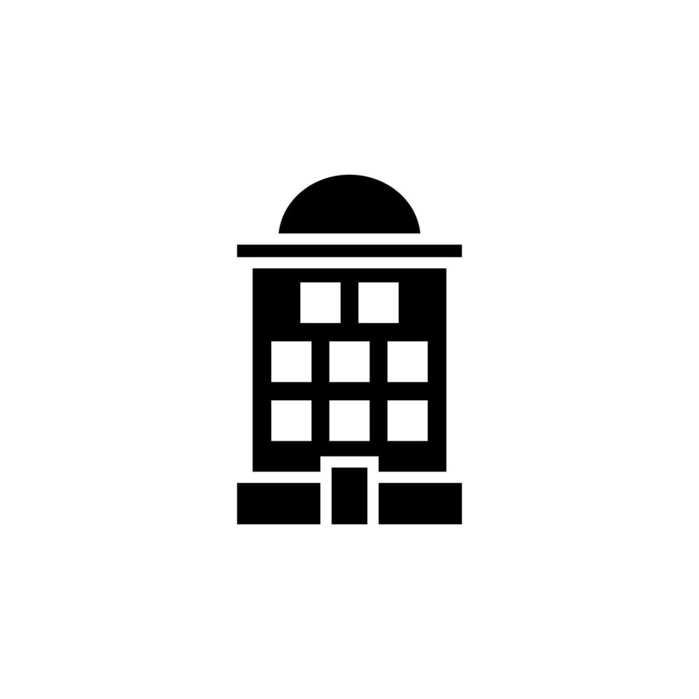 hotel, apartamento, casa adosada, plantilla de logotipo de ilustración de vector de icono sólido residencial. adecuado para muchos propósitos.