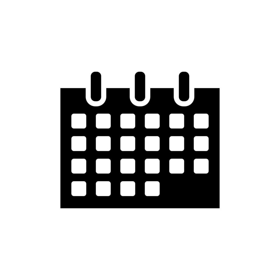 calendario, horario, fecha icono sólido vector ilustración logotipo plantilla. adecuado para muchos propósitos.