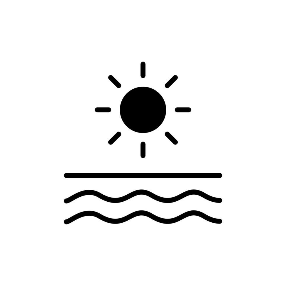 Sunrise, Sunset, Sun Solid Icon Vector Illustration Logo Template. Suitable For Many Purposes.