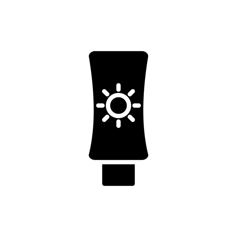 bloqueador solar, protector solar, loción, plantilla de logotipo de ilustración de vector de icono sólido de verano. adecuado para muchos propósitos.