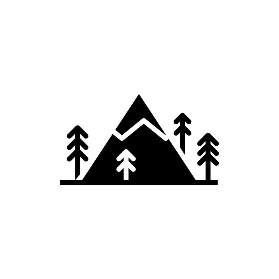 Mountain, Hill, Mount, Peak Solid Icon Vector Illustration Logo Template. Suitable For Many Purposes.