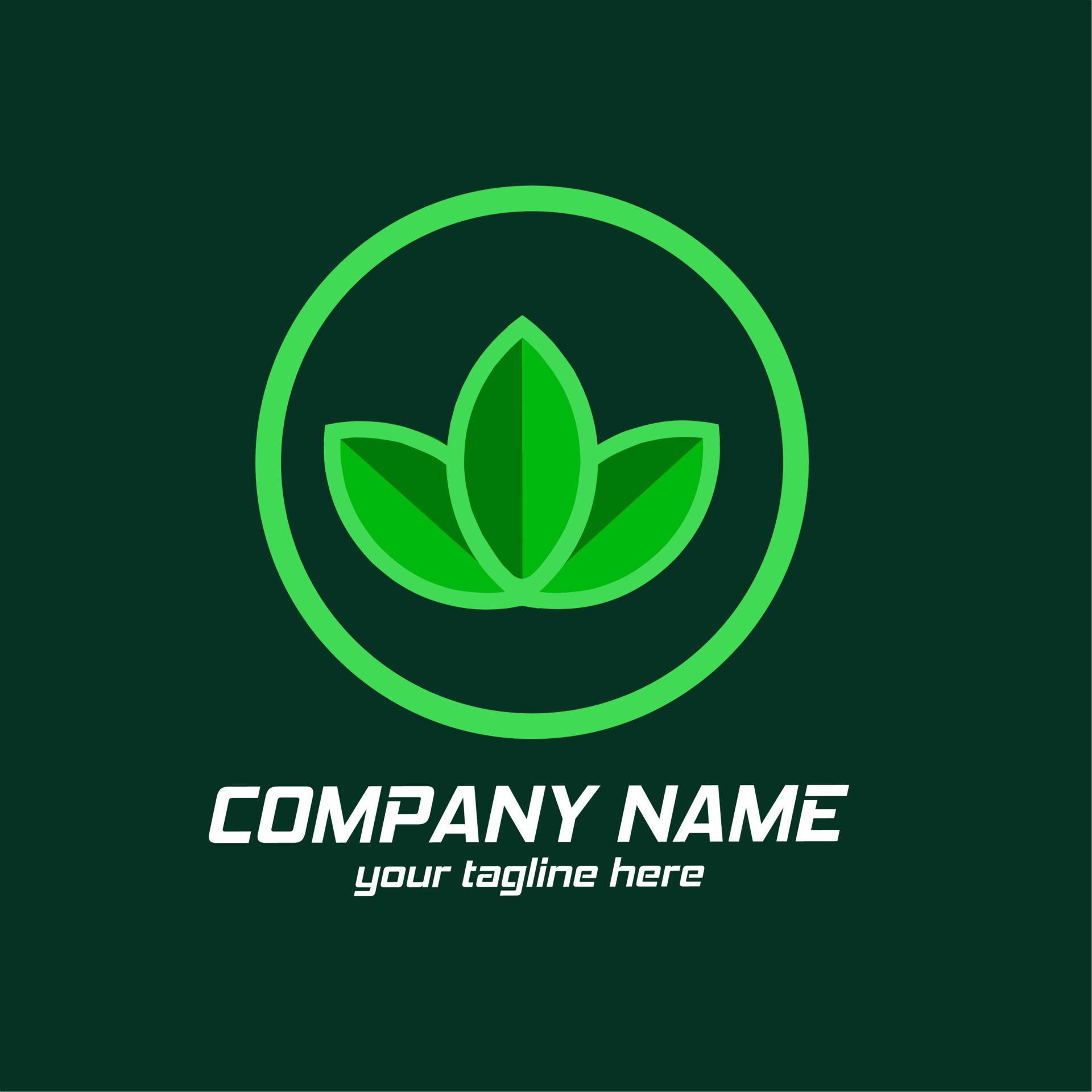 vector illustration of three leaf logo with circle. suitable for your