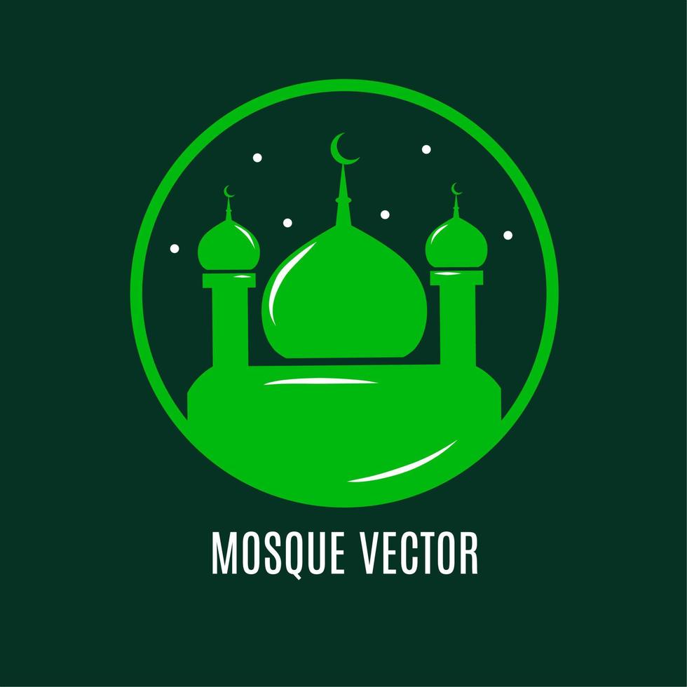 vector de mezquita verde, material para facilitar su diseño y también para su logotipo