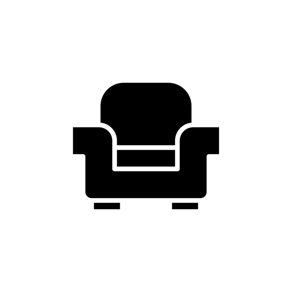 silla, asiento icono sólido vector ilustración logotipo plantilla. adecuado para muchos propósitos.