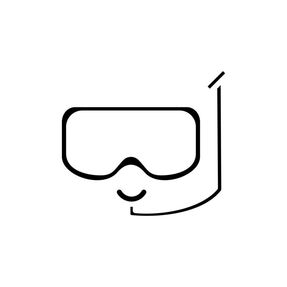 Diving Mask, Snorkel, Swimwear, Snorkelling Solid Icon Vector Illustration Logo Template. Suitable For Many Purposes.