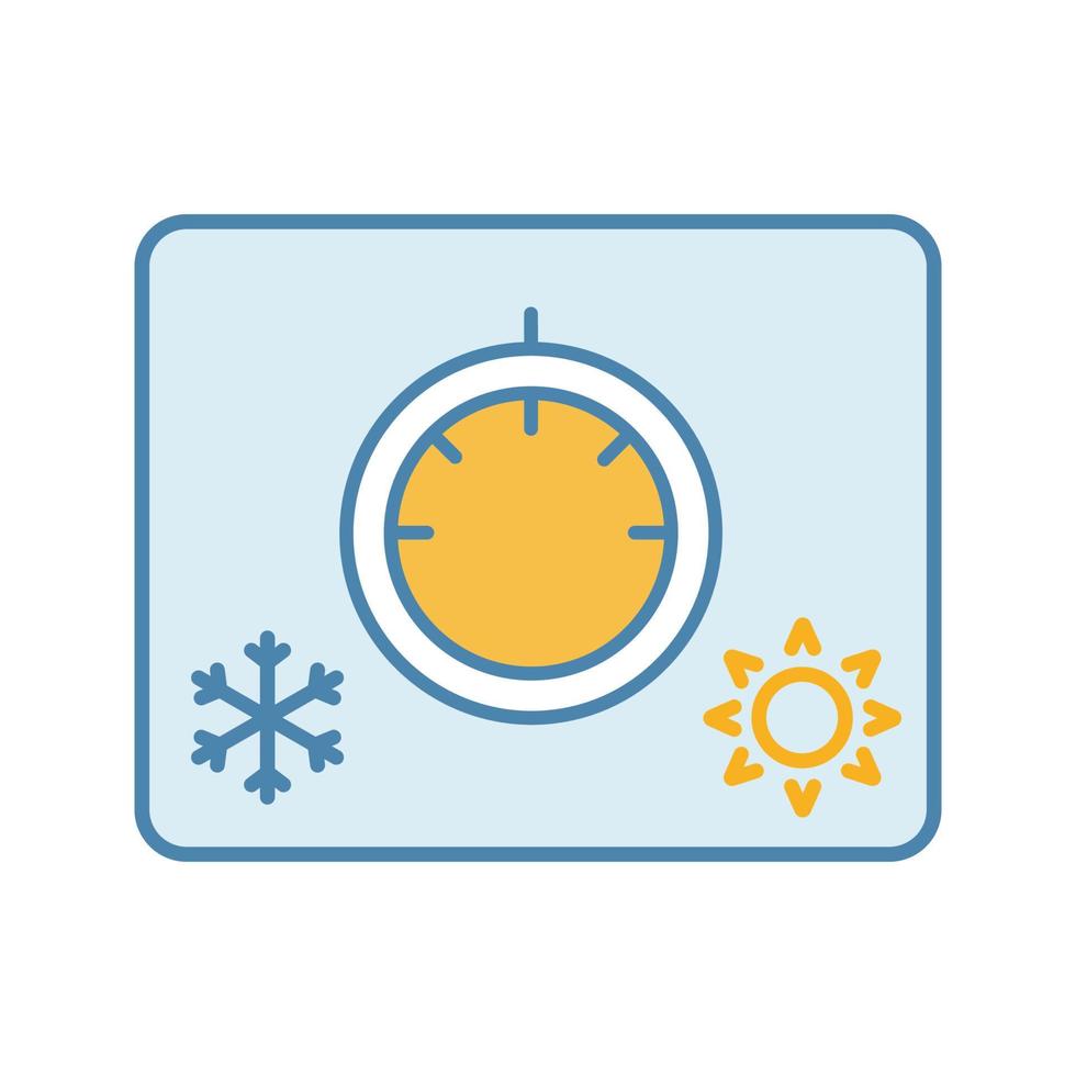 Climate control knob color icon. Car temperature regulation. Thermostat. Isolated vector illustration