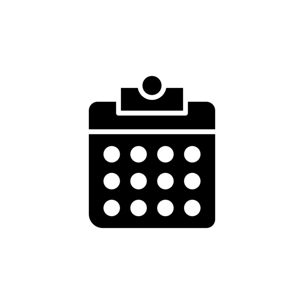 Calendar, Schedule, Date Solid Icon Vector Illustration Logo Template. Suitable For Many Purposes.