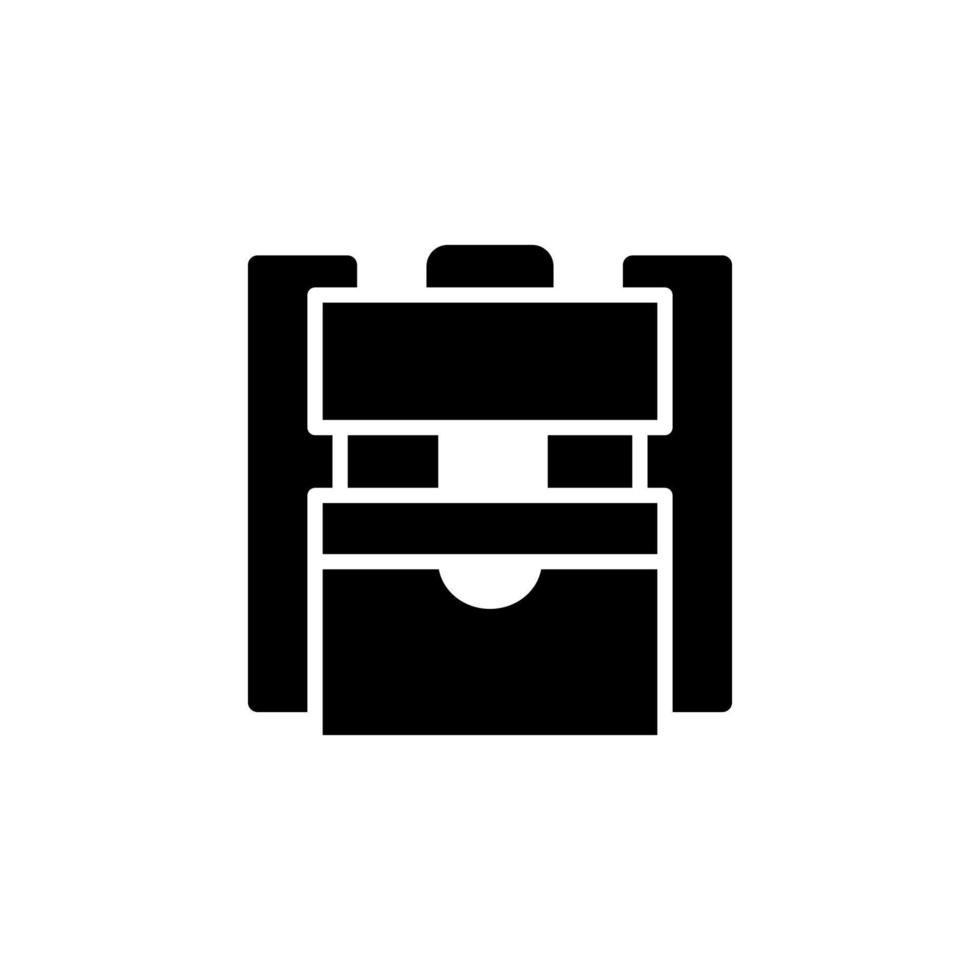Backpack, School, Rucksack, Knapsack Solid Icon Vector Illustration Logo Template. Suitable For Many Purposes.