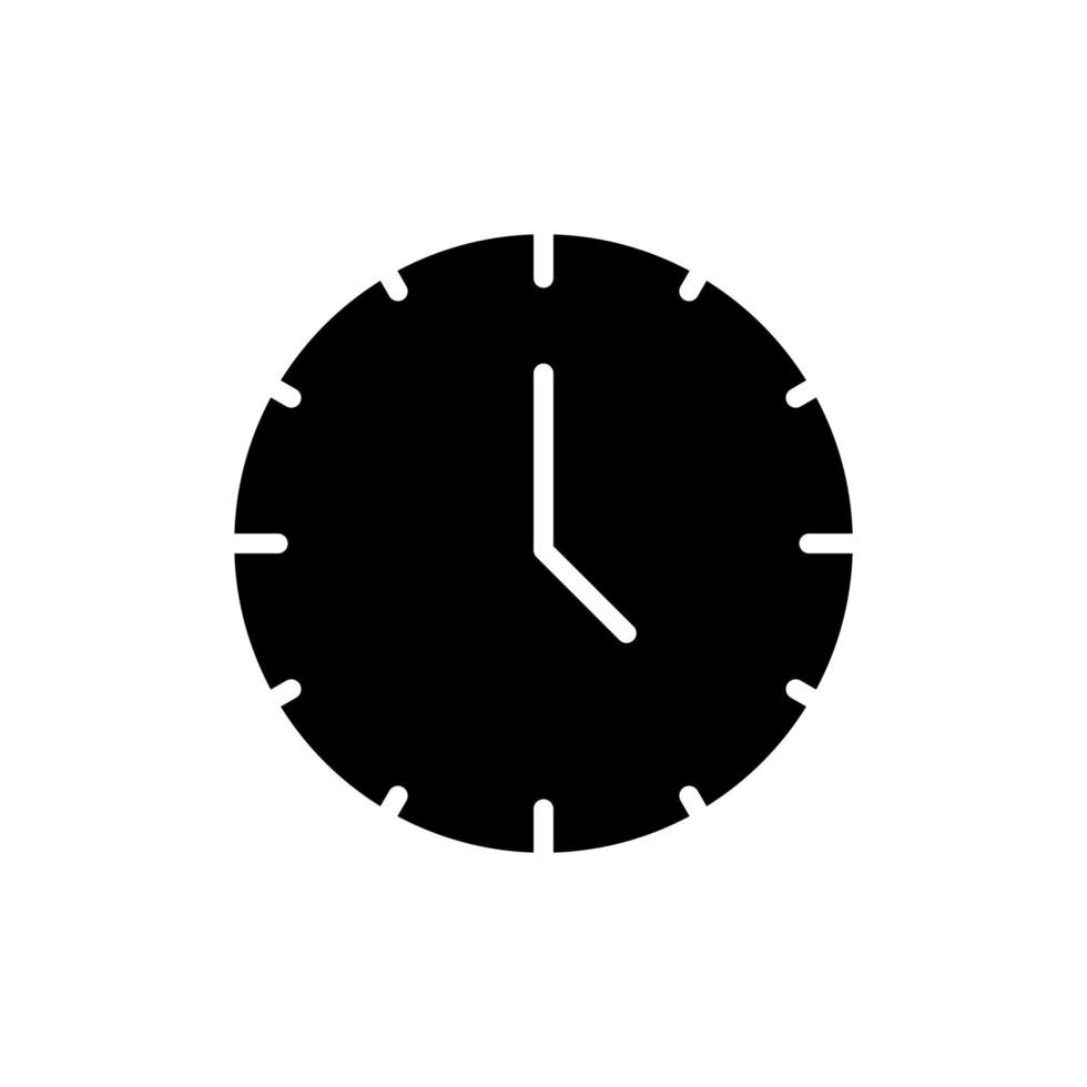 Clock, Timer, Time Solid Icon Vector Illustration Logo Template. Suitable For Many Purposes.