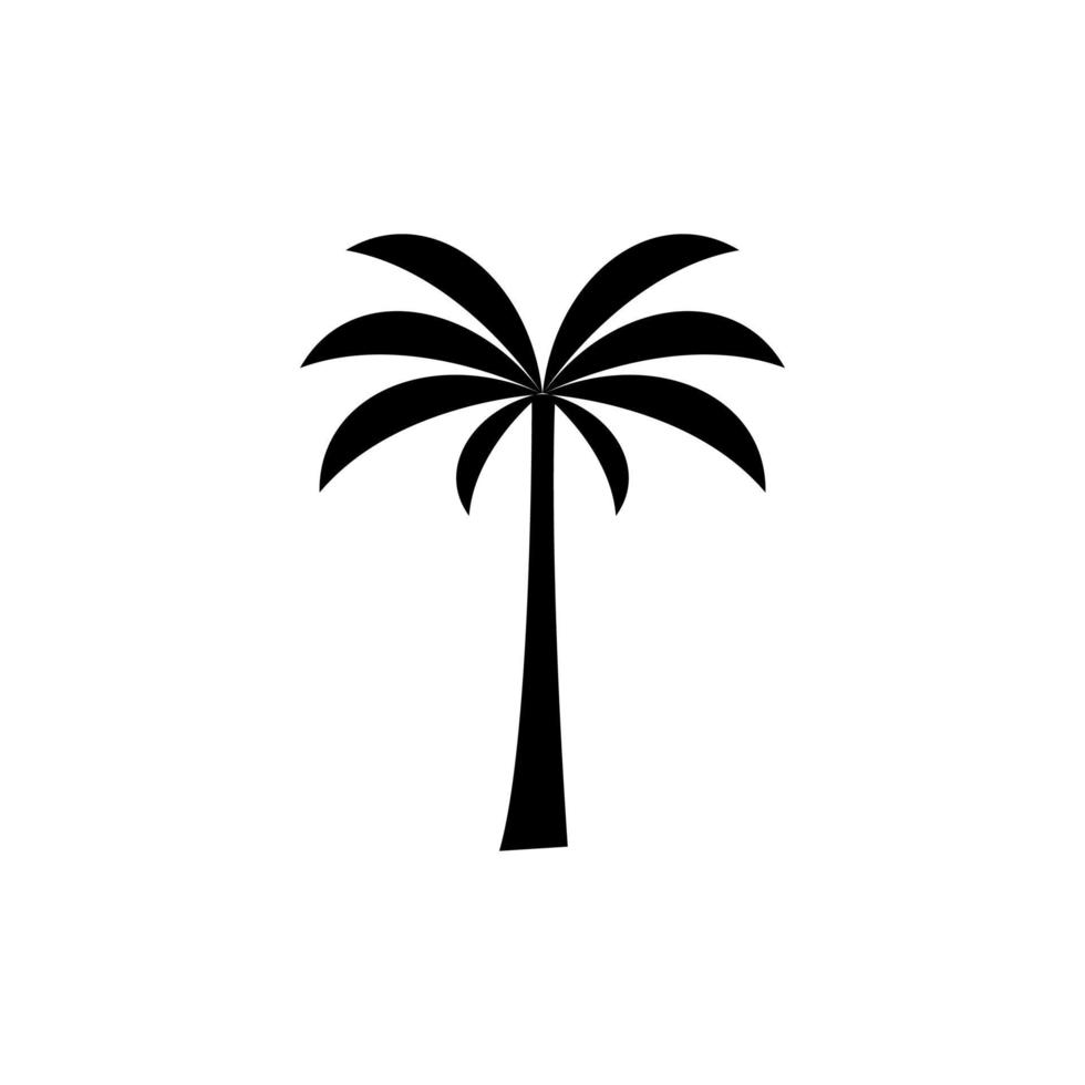 palma, coco, árbol, isla, playa icono sólido vector ilustración logotipo plantilla. adecuado para muchos propósitos.