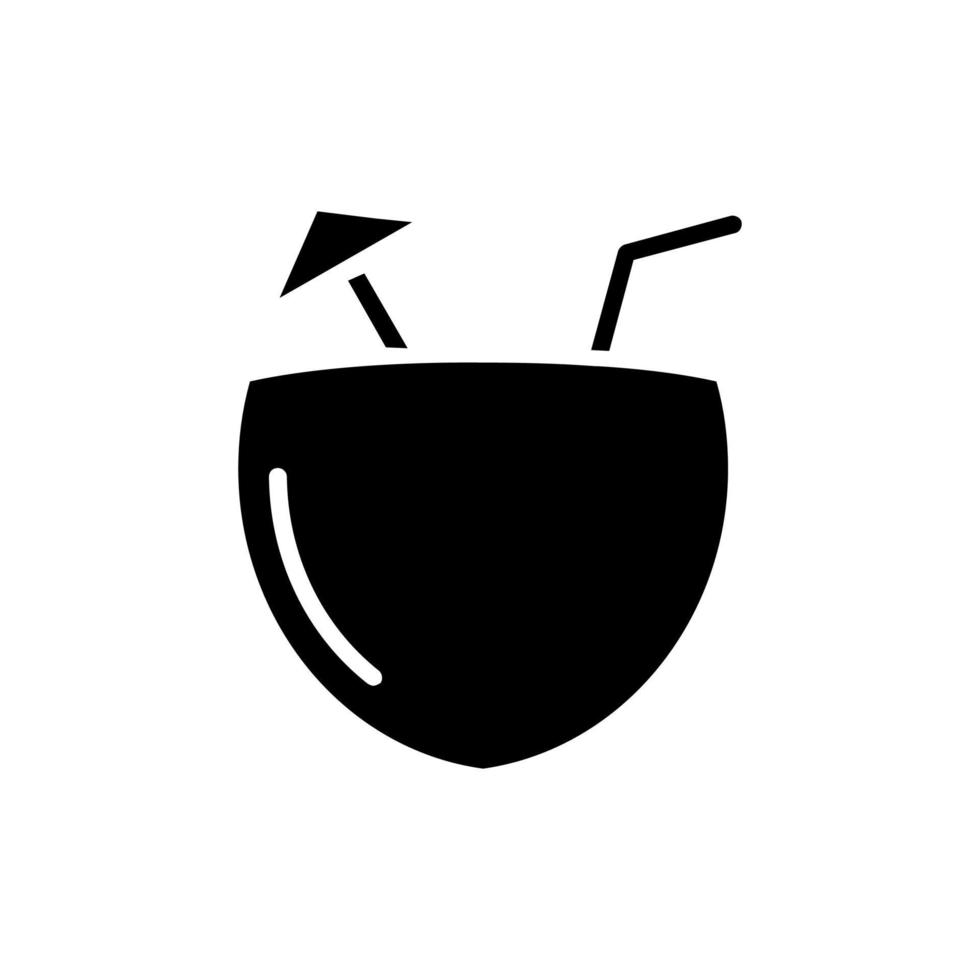 Coconut Drink, Juice Solid Icon Vector Illustration Logo Template. Suitable For Many Purposes.